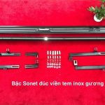 Bậc Sonet đúc viền tem innox gương